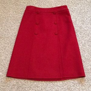 Talbots Red wool skirt